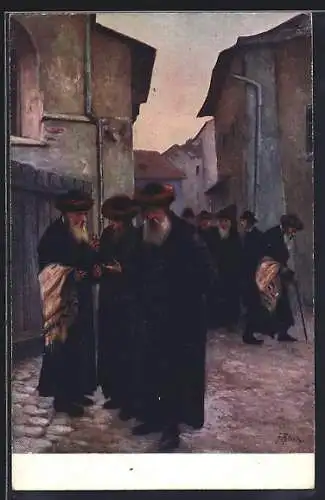 Künstler-AK Jüdische alte Männer