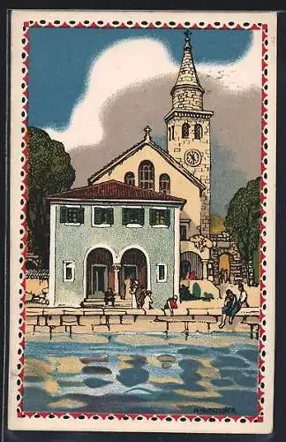 Künstler-AK H. Kalmsteiner: Kampanile, Adria-Ausstellung 1913 in Wien