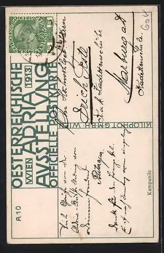 Künstler-AK H. Kalmsteiner: Kampanile, Adria-Ausstellung 1913 in Wien