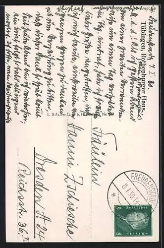 AK Tübingen, Rothenburger Haus, Verbindungshaus