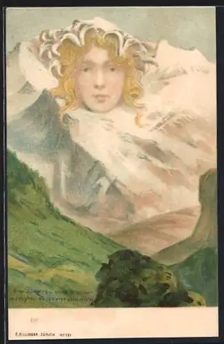 AK Berg mit Gesicht / Berggesichter, Eine Jungfrau ohne Gleichen, Killinger Nr. 111, Gebirge mit Frauengesicht