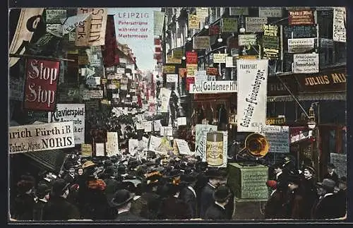 AK Leipzig, Mustermesse, Petersstrasse, Grammophon der Lyrophon-Werke