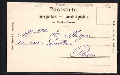 Lithographie Eiger, Mönch und Jungfrau, Arbeiter bauen Gleise für Jungfraubahn, Berggesichter