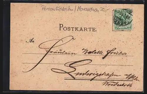 Lithographie Karlsruhe, Grossherzog Friedrich von Baden, Grossherzogin Louise, 70. Geburtstag 1896, Grossh. Schloss