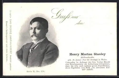 AK Porträt Henry Morton Stanley, Afrikareisender