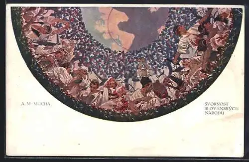 Künstler-AK Alphonse Mucha: Vyzdoba Primatorského Sálu V Obecnim Dome Král. Hlav. Mesta Prahy, Gemälde auf einer Kuppel