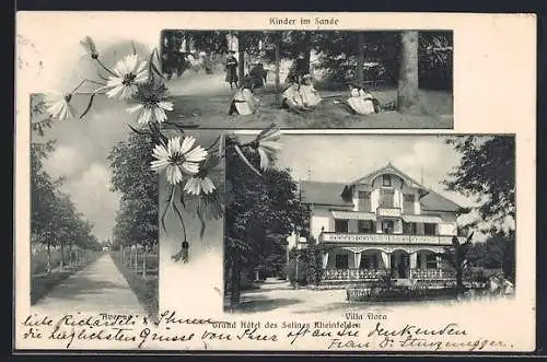 AK Rheinfelden, Villa Flora, Avenue, Kinder im Sande