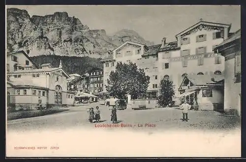 AK Loueche-les-Bains, La Place, Hotel Maison Blanc