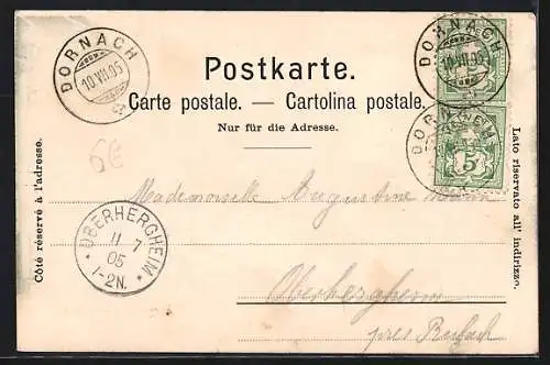 AK Dornachbrugg, Strassenpartie mit Hotel Ochsen von E. Abend