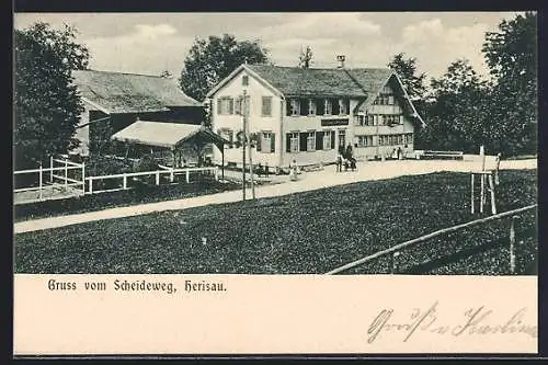 AK Herisau, Gasthaus zum Scheideweg