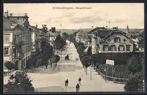 AK Kreuzlingen, Hauptstrasse mit Restaurant Rebstock