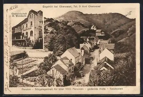 AK Engehöll, Gasthaus H. Weisbarth, Ortsansicht