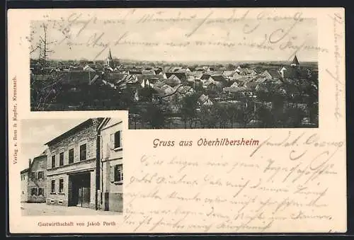 AK Oberhilbersheim, Gasthaus v. Jakob Porth, Totalansicht
