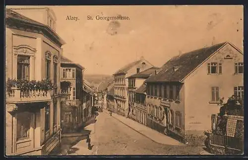 AK Alzey, Gasthaus Mainzer Aktien-Bier in der St. Georgenstrasse