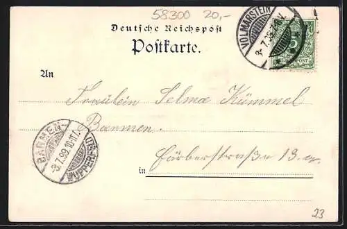 Lithographie Volmarstein i. W., Bethanien, Vereinshaus, Frauenheim