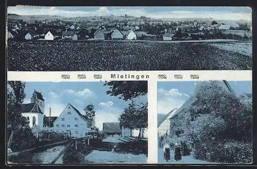 AK Mietingen, Ortspartien, Totalansicht vom Feld aus