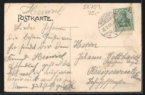 AK Einig, Gasthaus Peter Dahmen, Ortsansicht mit Anwohnern