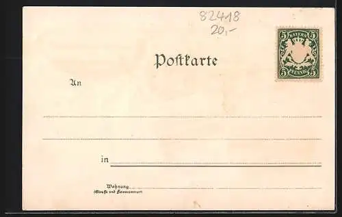 Lithographie Murnau / Staffelsee, Stahlbad Staffelsee, Seehausen, Seepanorama, Totalansicht