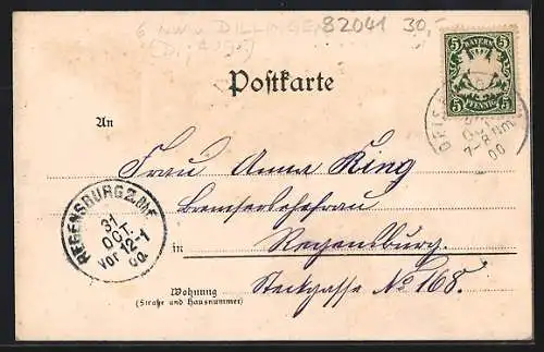 Lithographie Deisenhofen / Oberhaching, A. Röder`s Mineralwasserfabrik und Totalansicht