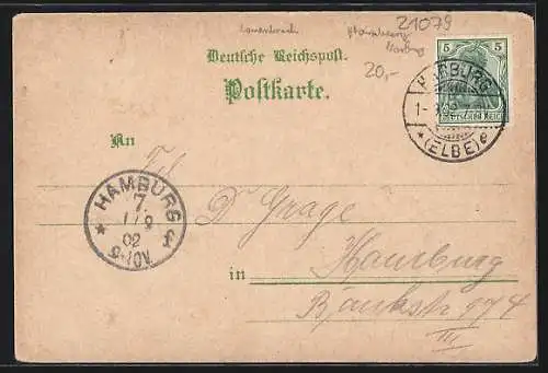 Lithographie Hamburg-Lauenbruch, Gasthaus zur Erholung, Wintergarten, Tanzsaal