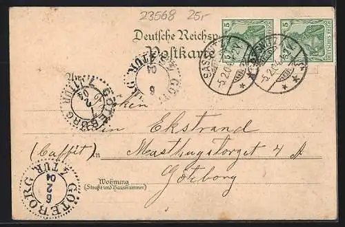 Lithographie Schlutup, Tiemann`s Gasthaus zur Mühle, Totalansicht