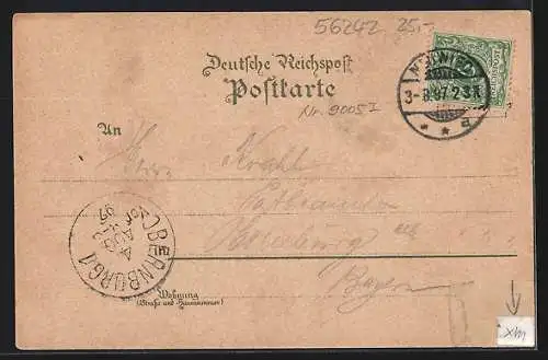 Lithographie Selters / Westerwald, Gasthof Frohneberg, Hotel Hilgers und Hotel Neuhaus, Totalansicht