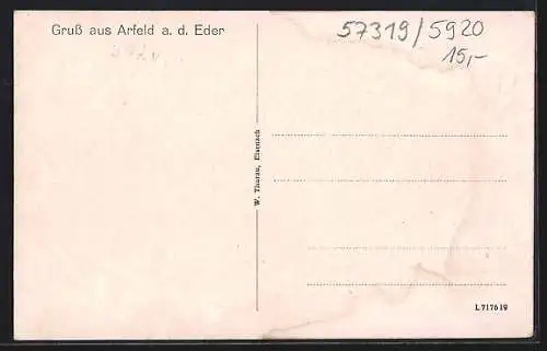 AK Arfeld a. d. Eder, Kutsche vor dem Gasthaus Wilh. Henk