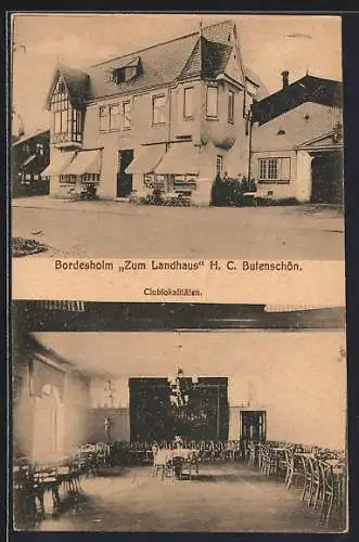 AK Bordesholm, Gasthaus Zum Landhaus, Bes. H. C. Butenschön