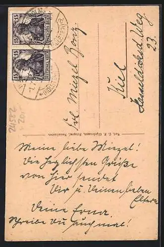AK Bordesholm, Gasthaus Zum Landhaus, Bes. H. C. Butenschön
