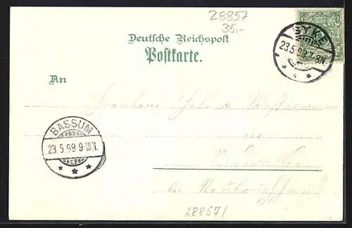 Lithographie Gödestorf, Gasthaus Schröder, Buschmann-Fallldorf, Schumacher, Schule