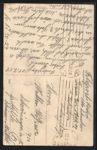 Foto-AK Uniformfoto eines Soldaten in Uniform des 13. Regiments zu Pferde, Fotomontage