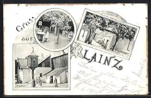 AK Lainz, Meierei Wambacher, verschiedene Ansichten