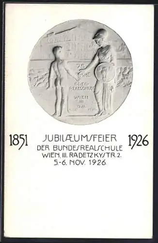 AK Wien, Jubiläumsfeier der Bundesrealschule Radetzkystrasse 2 im Jahr 1926