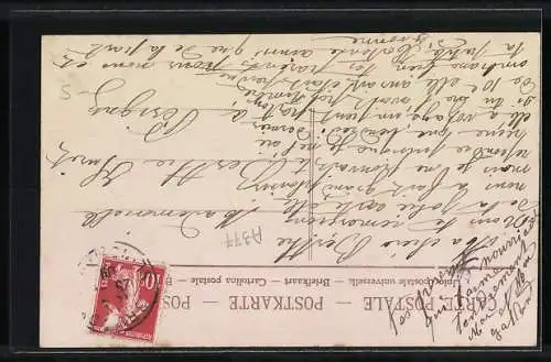 AK Le Langage des Rubans, Rouge-Aimez, Bleu-Modestie, Frauenporträts