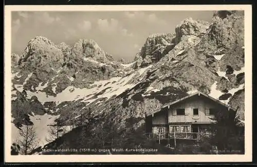 AK Mittenwalderhütte gegen Westl. Karwendelspitze