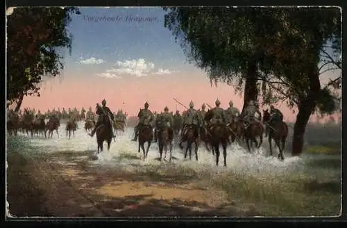 AK Vorgehende Dragoner der Kavallerie