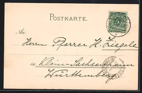 AK Osterengel mit Glocken in einem Birkenwäldchen