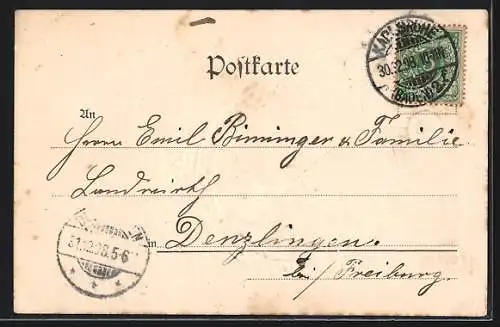 Präge-AK Zwerg hält Luftballons mit der Jahreszahl 1899, Neujahrsgruss