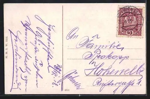 AK Wien, Strassenbahn auf dem Nussdorferplatz, Vespasienne