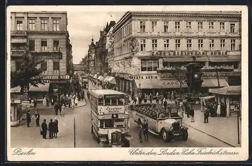 AK Berlin, Unter den Linden, Ecke Friedrichstrasse