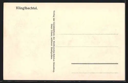 Künstler-AK Klinglbach, Blick in das Klinglbachtal