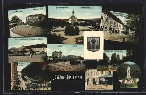 AK Josefstadt / Josefov / Jaromer, Nadrazi / Bahnhof, Jaromerska ul., Schonrichovo, Schönaichplatz