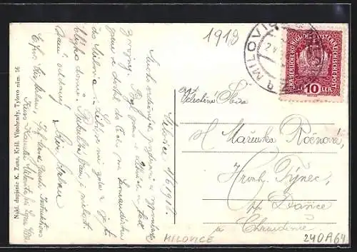 AK Milowitz / Milovice, Blick in das Militärlager aus der Vogelschau