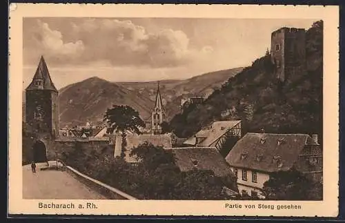 AK Bacharach a. Rh., Partie vom Steeg aus gesehen