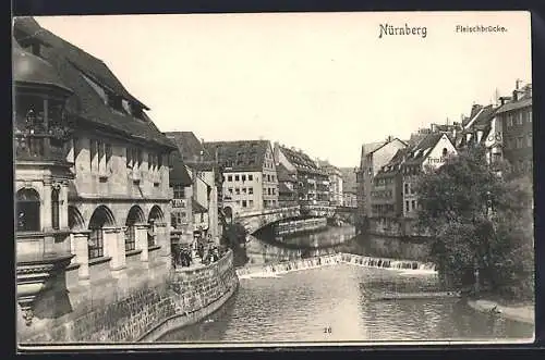 AK Nürnberg, Flusspartie mit Fleischbrücke