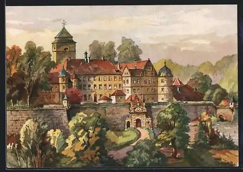 Künstler-AK Kronach im Frankenwald, Die Feste Rosenberg