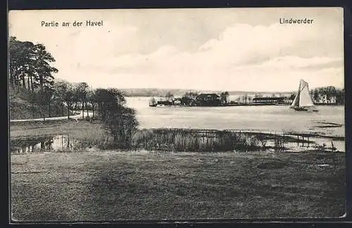 AK Berlin-Lindwerder, Partie an der Havel