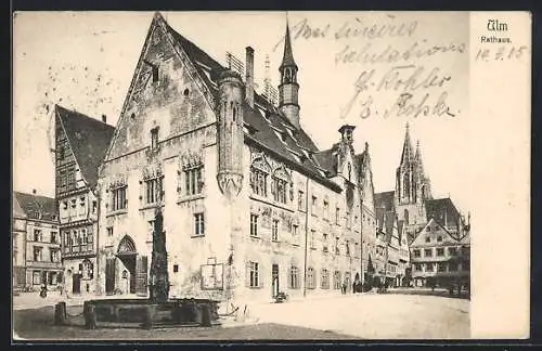 AK Ulm / Donau, Rathaus, Aussenansicht