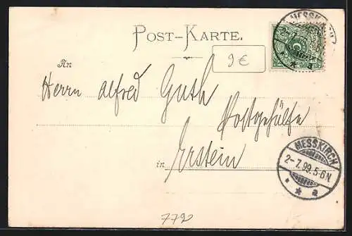 AK Messkirch, Ortsansicht aus der Vogelschau