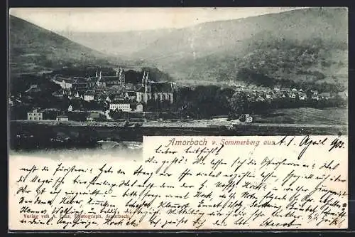 AK Amorbach, Ortsansicht vom Sommerberg